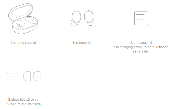 Xiaomi Redmi Airdots Basic S Casque Sans fil Ecouteurs Appels/Musique  Bluetooth Noir